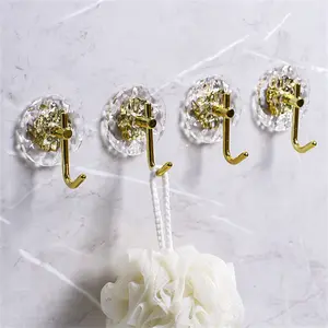 Luxury No-Drill Adhesive Hooks, Strong Load-Bearing Wall Mounts, Seamless Stick-On Bathroom Towel Holders, Easy Installation, Bathroom Organizing Accessories