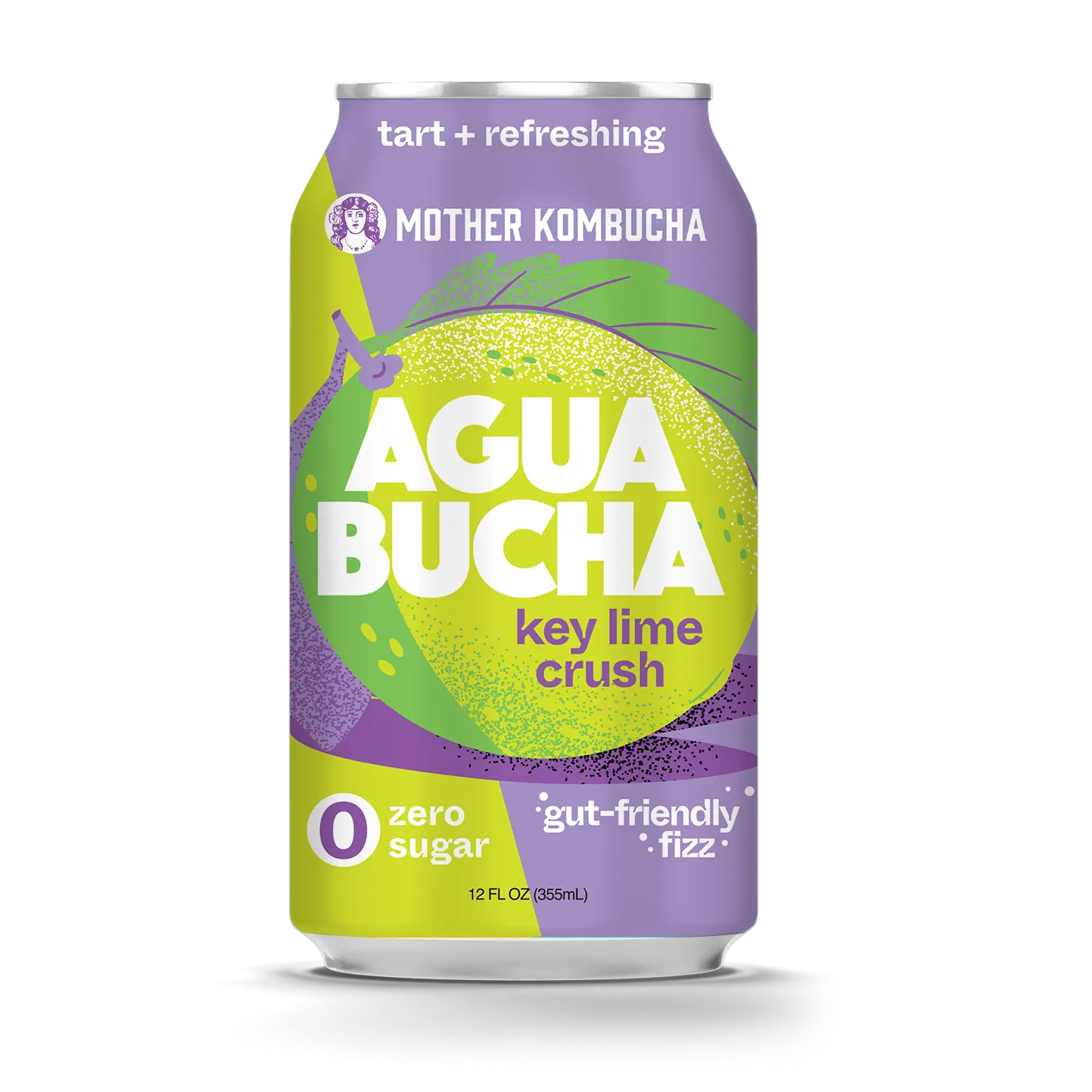 12 pack Agua Bucha by Mother Kombucha Key Lime: Organic, low sugar Beverage Drink