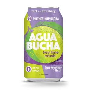 12 pack Agua Bucha by Mother Kombucha Key Lime: Organic, low sugar Beverage Drink