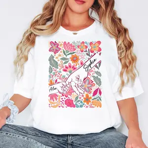 Comfort Colors Custom Mom And Daughter Shirt, Personalized Mother Daughter Shirt, Pinky Promise Shirt, Mother's Day Gift for Mom Mama Family Love Shirt for Her