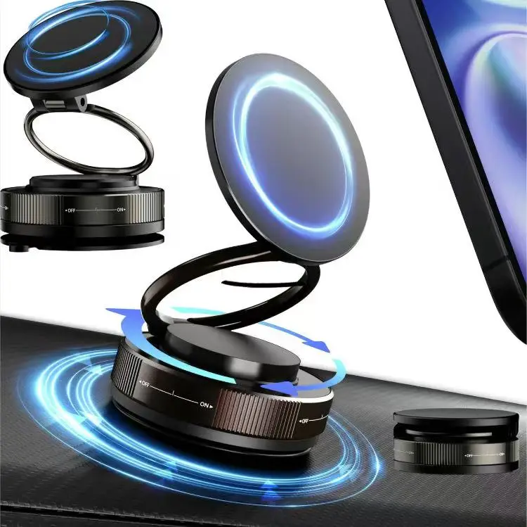 360° Adjustable Vacuum Magnetic Phone Holder for Car/Gym/Mirror/Shower, Ultra-Strong Suction Cup - Universal Car Mount for All Smartphones & Vehicles