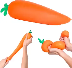 【buy one and get one free】Toymendous Squishy Carrot - 5.7Inch Stress Relief Toy for Kids Teens & Adults -Non Toxic Material - Squeeze Stretch Twist -Ideal for Sensory Play & On-the-Go Fun
