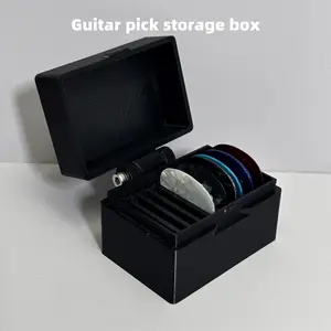 Guitar Picks Storage Box for 10 Picks, Creative Portable Design with Lid for Musicians, Ideal Gift for Rock Bands and Guitar Players, Portable Guitar Accessories