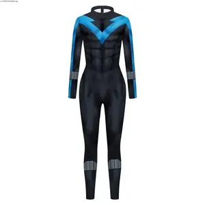 MenSuperheroCosplayJumpsuitLongSleeveHalloweenPartyCostumeBodysuitsCatsuitZentaiSuit2025