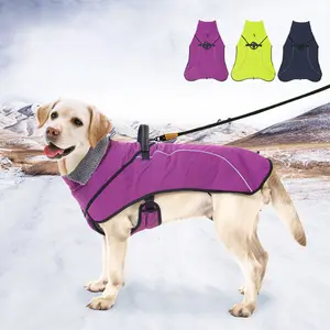 Winter Thickened Lamb Velvet Dog Coat, Reflective Waterproof Warm High Neck Jacket for Medium Large Dogs, Winter Pet Clothing