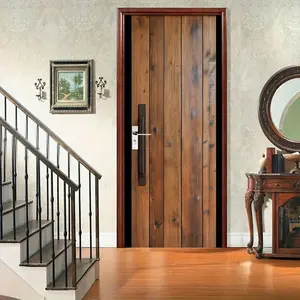 Modern Abstract Door Decal Sticker, Vibrant Self-Adhesive Wall Art, Single Door Retro Style, Bedroom & Living Room Decoration