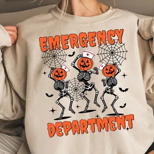 Halloween Nurse Shirt, Emergency Department Sweatshirt, Nursing Student Sweater, Nurse Appreciation Tee, Emergency Room Tee, Spooky Season Tee