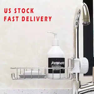 Stainless Steel Kitchen Sink Faucet Sponge Soap Cloth Organiser Drain Rack Storage Holder Shelf 17x10x4cm US Stock