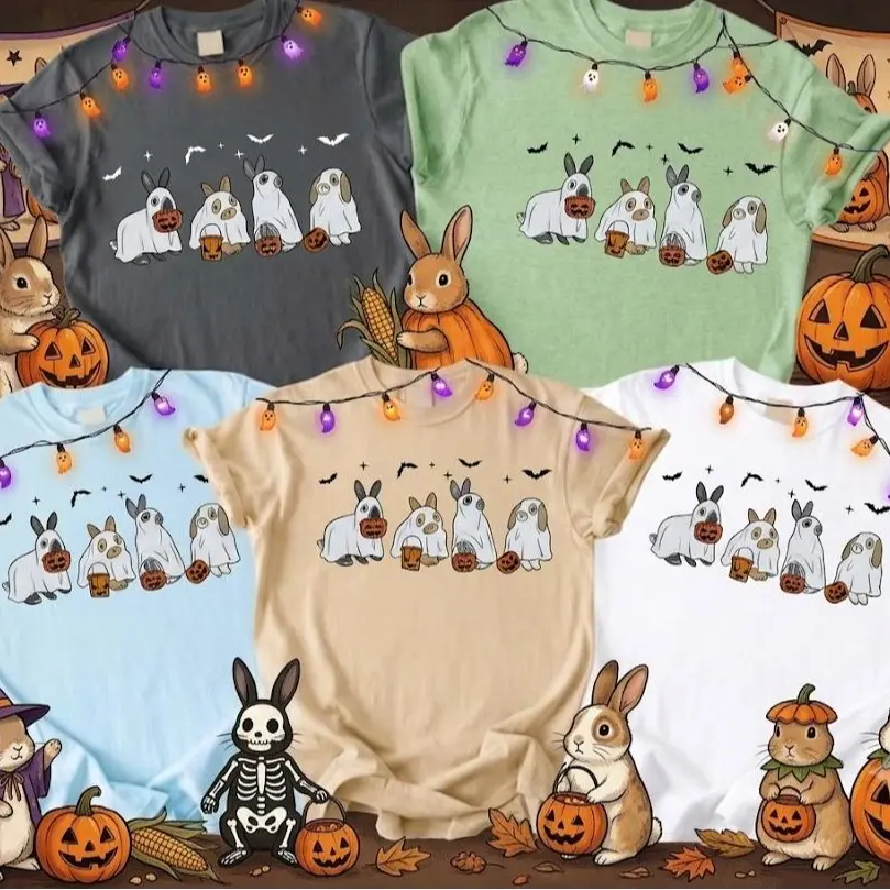 Comfort Colors Rabbit Halloween, Halloween T-Shirt, Halloween Rabbit Shirt, Funny Halloween Tshirt Women, Halloween Kids Birthday-WILLIAM BATTEY