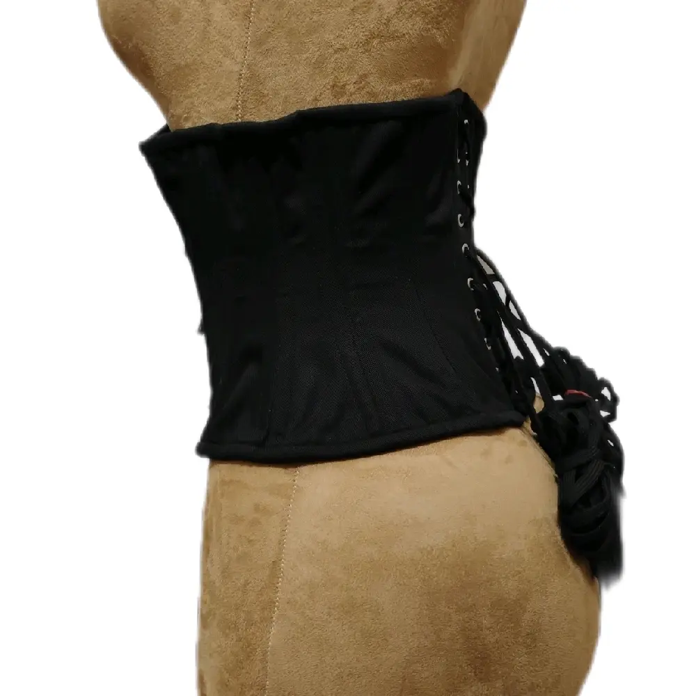 black cotton waist training corset swing clasps 26 waist 10.5 length