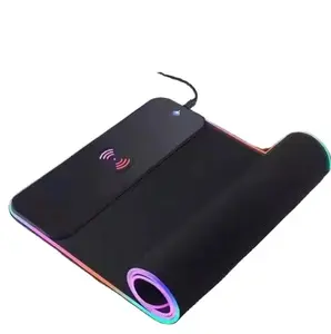 LED RGB Gaming Mouse Pad with Wireless Charging Station, Extra Large Non-Slip Desk Mat for Keyboard and Mouse