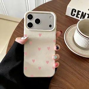 Creative New Simple Heart Pattern Soft Phone Case for iPhone 17 16 15 14 13 12 11 Pro Max Mini Air 14 15 16 Plus XS XR X 8 7 Se 2020