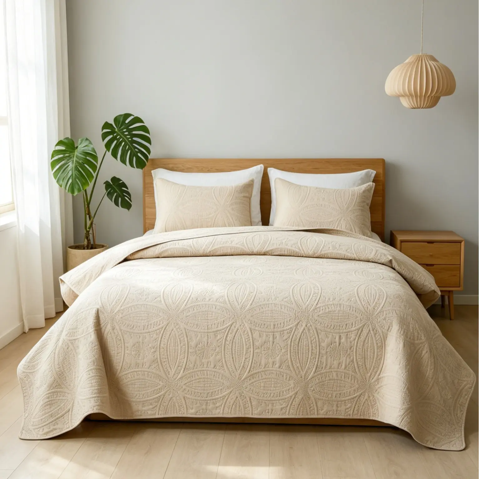 【Summer Sales Deals】King Size 3-Piece Ultrasonic Stitch-Free Durable Bedding Set - Solid Color Coin Pattern, Lightweight, Washable, Contemporary Fashion Modern Minimalist All-Season Quilt Coverlet Bedding Sets Collections, Contemporary Fashion Bedding Set