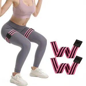 1 Pair Adjustable BFR Training Belts, Blood Flow Restriction Bands for Glute Muscle and Hip Exercises, Gym Workouts and Weight Lifting, Helpful to Increase Muscle Mass for Women and Men, Glute Workout Equipment