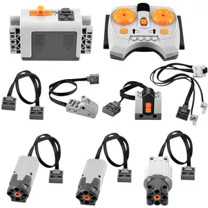 9pcs Power Function Motor Set with 3 Motors Battery BoxesIR Remote Receiver Control Switch Cable for Building BlocksDIY Projects Birthday Gift Construction Set smart brick sets