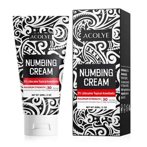 Tattoo Numbing Cream: Maximum Strength 5% Lidocaine Topical Anesthetic Long-Lasting Cream for All Skin with Menthol Arnica and Emu Oil (2 Fl Oz, Mint Flavor)