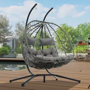Two Person Swing Basket Chair with Stand