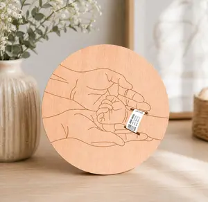 PULSE Newborn Hospital Bracelet Display Holder, Personalized Engraved Wooden Baby Keepsake, Parent Memorial Gift