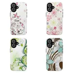 Floral Pattern Phone Case, Elegant Flower Aesthetic Cover, Nature Inspired Botanical Tough Case, Artistic Swirl Floral Skin