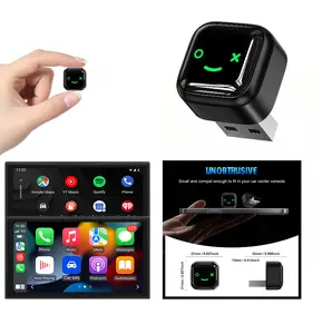 2025Wireless car chargers for Android/iPhone (2 in 1) - 2026 Upgrade Wired CarPlay,Mini Size,Plug and Play,Perfect Compatible with Built-in Wired Apple CarPlay and Android Auto Cars-Black carplay adapter gps charger retractable automotive 2in1 wireless