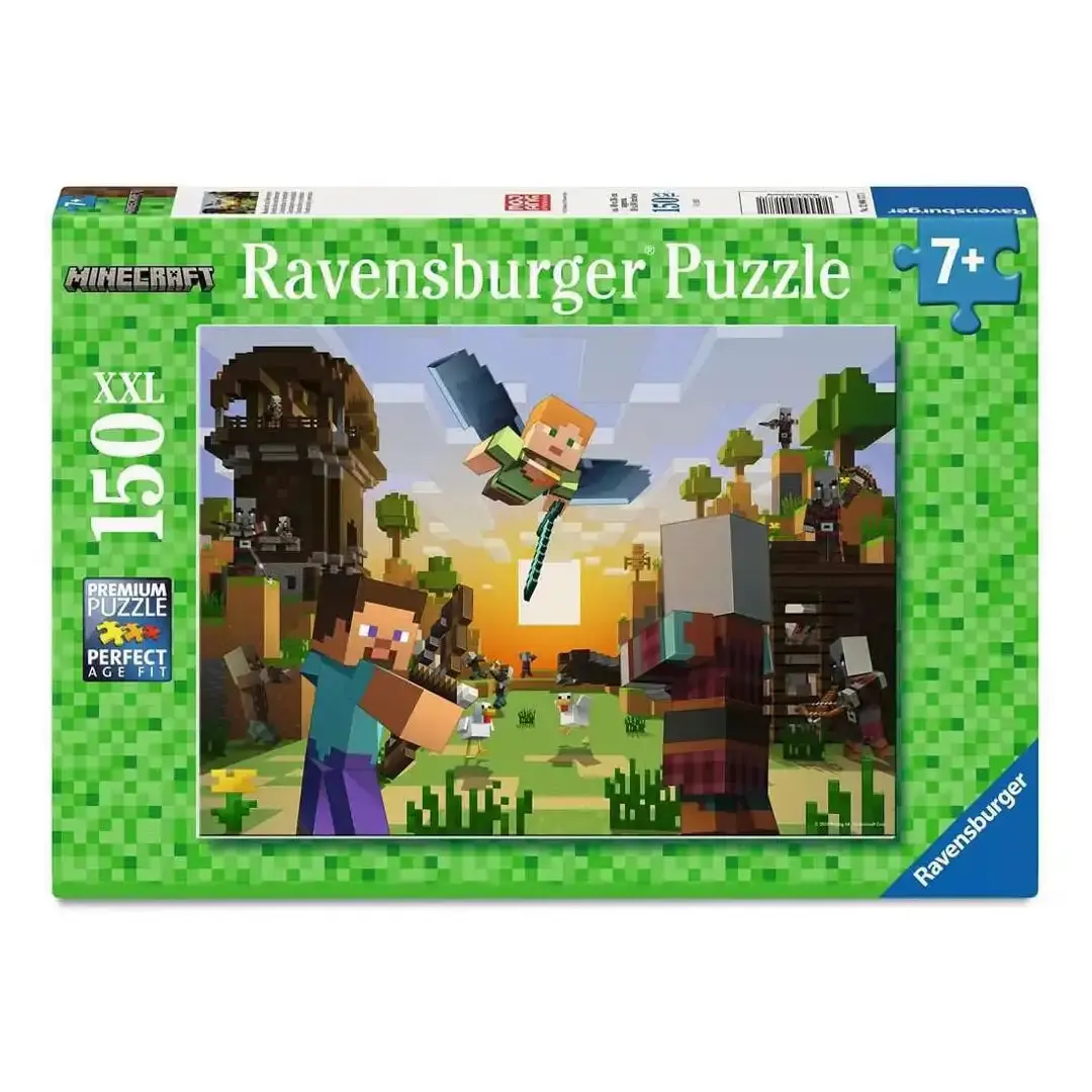 Ravensburger Minecraft Blocks Jigsaw Puzzle - 150-Piece Precision Interlocking Multi-Piece Puzzle, Glare-Free Linen Finish, Adventure Scene Fun, 12+ Years, Indoor Hobby, Gifting for Toys & Hobbies Enthusiasts, Precision Interlocking Pieces