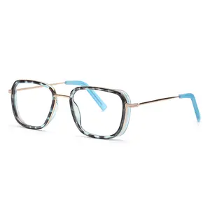 ART | Light Blue Tortoise | Gold Metal Frame