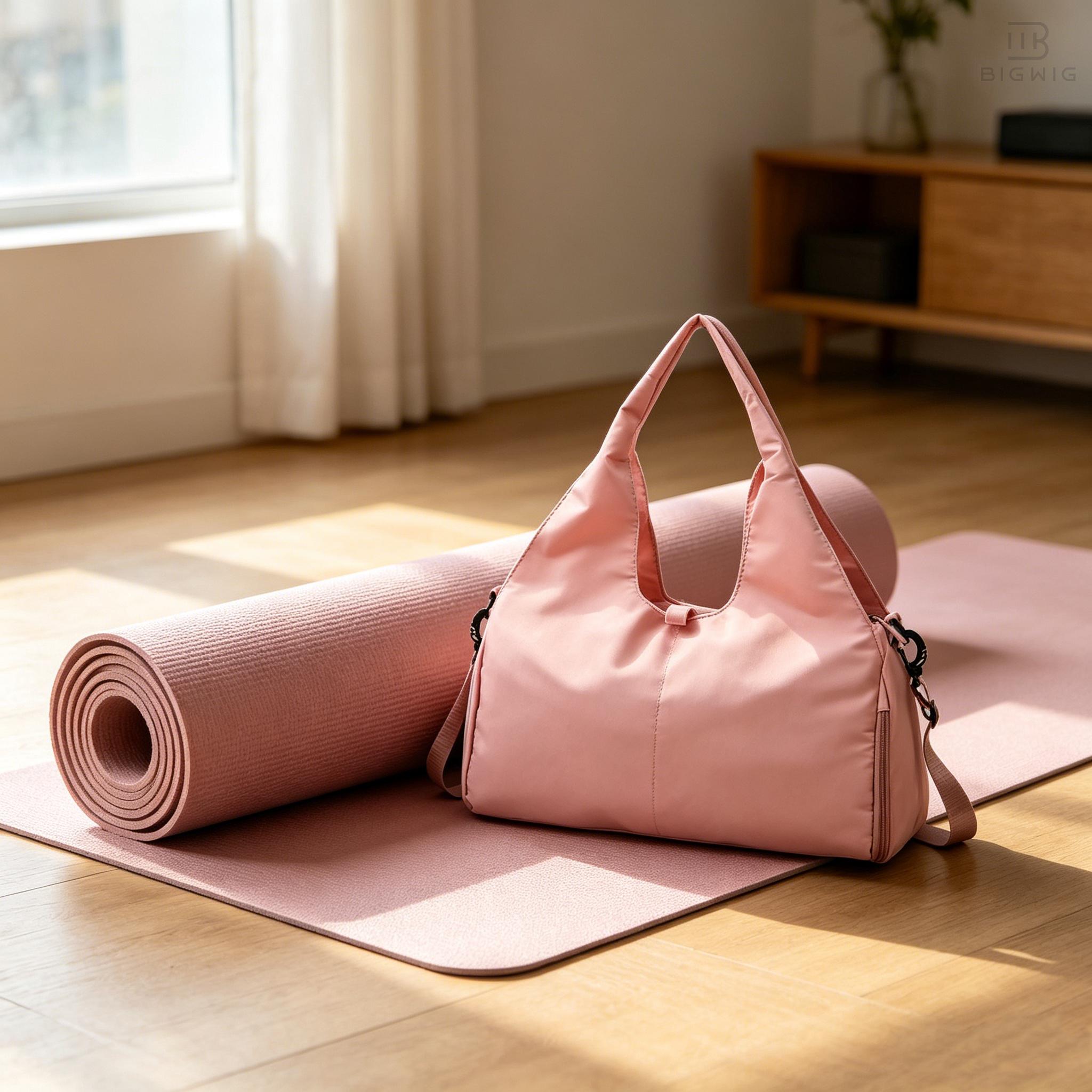 Large Gym Bag with Wet Pocket & Mat Strap, Yoga Mat Duffle Bag for Women, Sports Travel Bag for Workout, Pilates & Swimming