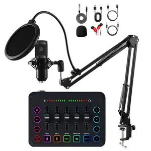 F9 Game Mixer, Streaming Mixer, Dj Interface Sound Card for PC Phone Karaoke Studio Recording Live Podcasts for Podcasting/Recording/Game Voice/Youtube/TikTok