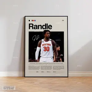 Julius Randle Poster, New York Knicks Wall Art, NBA Print Decor, NBA Poster, Basketball Poster, NBA Basketball