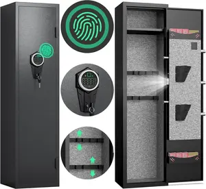 Digital/Biometric Fingerprint Safe, Quick Access Safe with Silent Mode, Safe for Home,  Cabinet with Removable Shelf and Adjustable Slots Lock Security