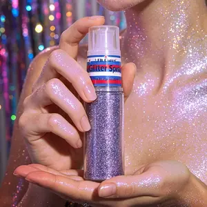 Makeup Hair & Body Glitter Spray (1 Bottle), Fine Shimmer Mist for Hair, Skin, Outfits, Long-Lasting Festival Sparkle Ideal for Music Festivals, Cosplay, Holiday DIY Crafts