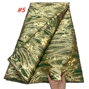 High-Quality African Brocade Lace Fabric, Nigerian Floral Satin Tissu Material, Perfect for Wedding Dresses, Craft Projects & Decorations