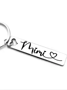 Personalized Name Stainless Steel Keychain, Fashionable Keychain for Car Key, Backpack & Clothing Decor, Perfect Gift for Mimi