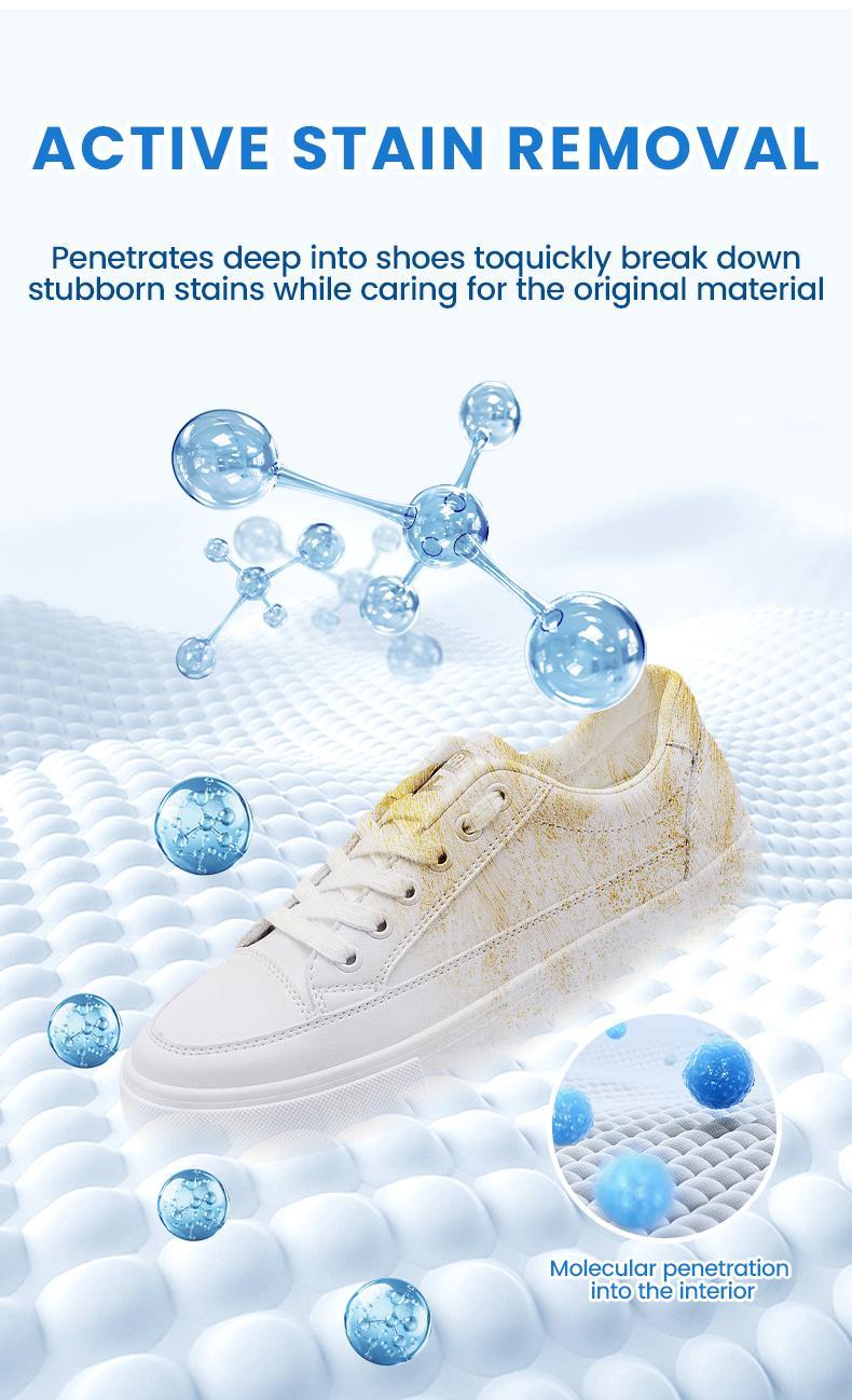 White Shoe Cleaner Cream (Multipurpose) – No-Wash Solid Cleaner with Sponge, Stain-Removing, Fits Leather, Silicone & Car Interiors