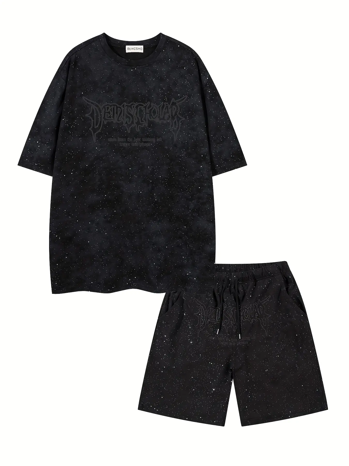 Men's Summer New Design Graphic Star Print Round Neck Crewneck Short Sleeve T-Shirt Set, Casual Fashionable Two-Piece, Shorts Matching Set, Trendy Streetwear Clothing, Menswear, Casual Tees Set