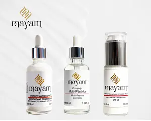 Mayam Beauty Brightening Trio – LumiGlow SPF 50 Cream + C+E & Multi-Peptide Serums for Anti-Aging & Radiant Skin | Made in Mexico