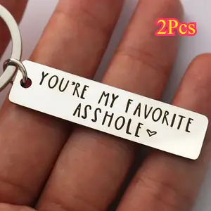 2Pcs You're My Favorite Keychain Funny Keychain Funny Man Gift Valentines Day Funny Gift For Husband Funny Boyfriend Gift
