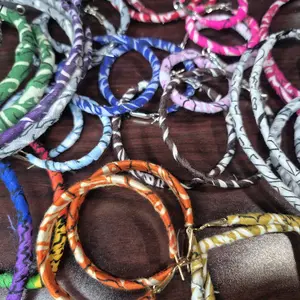 1 Dozen Bandana Hoops - Colorful Fabric Bracelets with Unique Patterns and Designs for Stylish Accessory