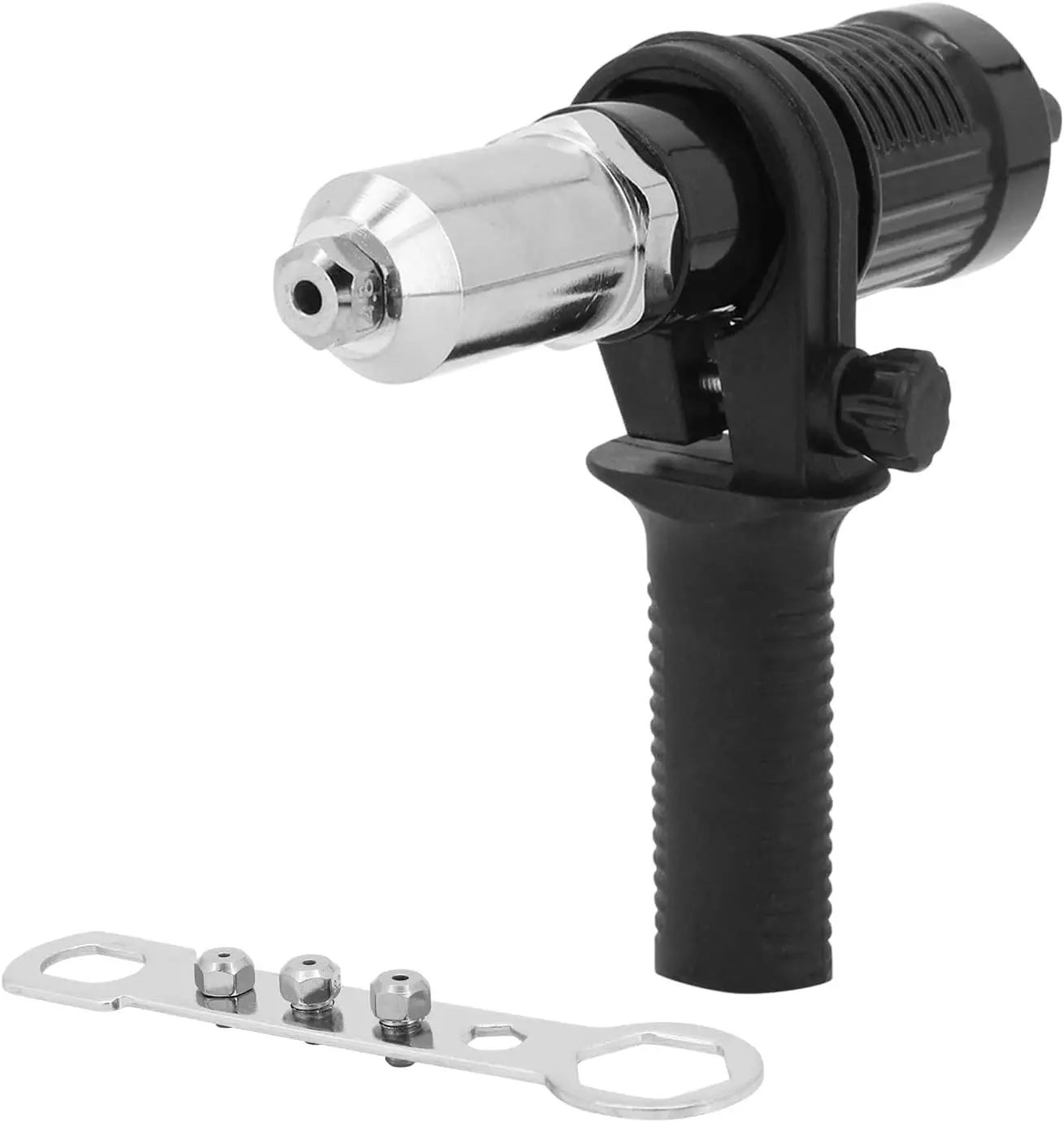 Pop Rivet Gun Tool, Professional Cordless Riveter Adapter Kit Riveter Nut Tool Drill Attachment for Cordless Electric Power Drill (4 Threaded Head Sizes: 2.4/3.2/4.0/4.8mm)