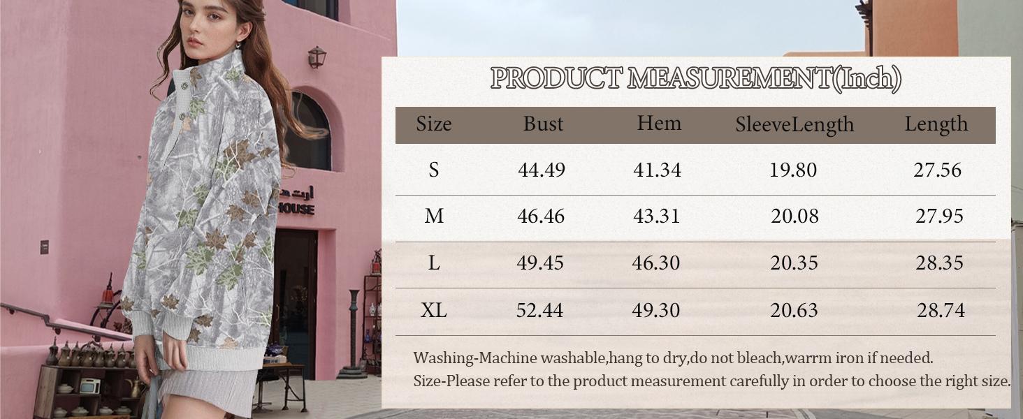 Soesdemo Women's Apricot  Hoodie Oversized Waffle Camouflage Knit Pullover Sweatshirt – Fleece Lined Mock Neck Tunic Comfort Hoodie with Buttons, Long Sleeve Cozy Fall Womenswear Top SpringStatements