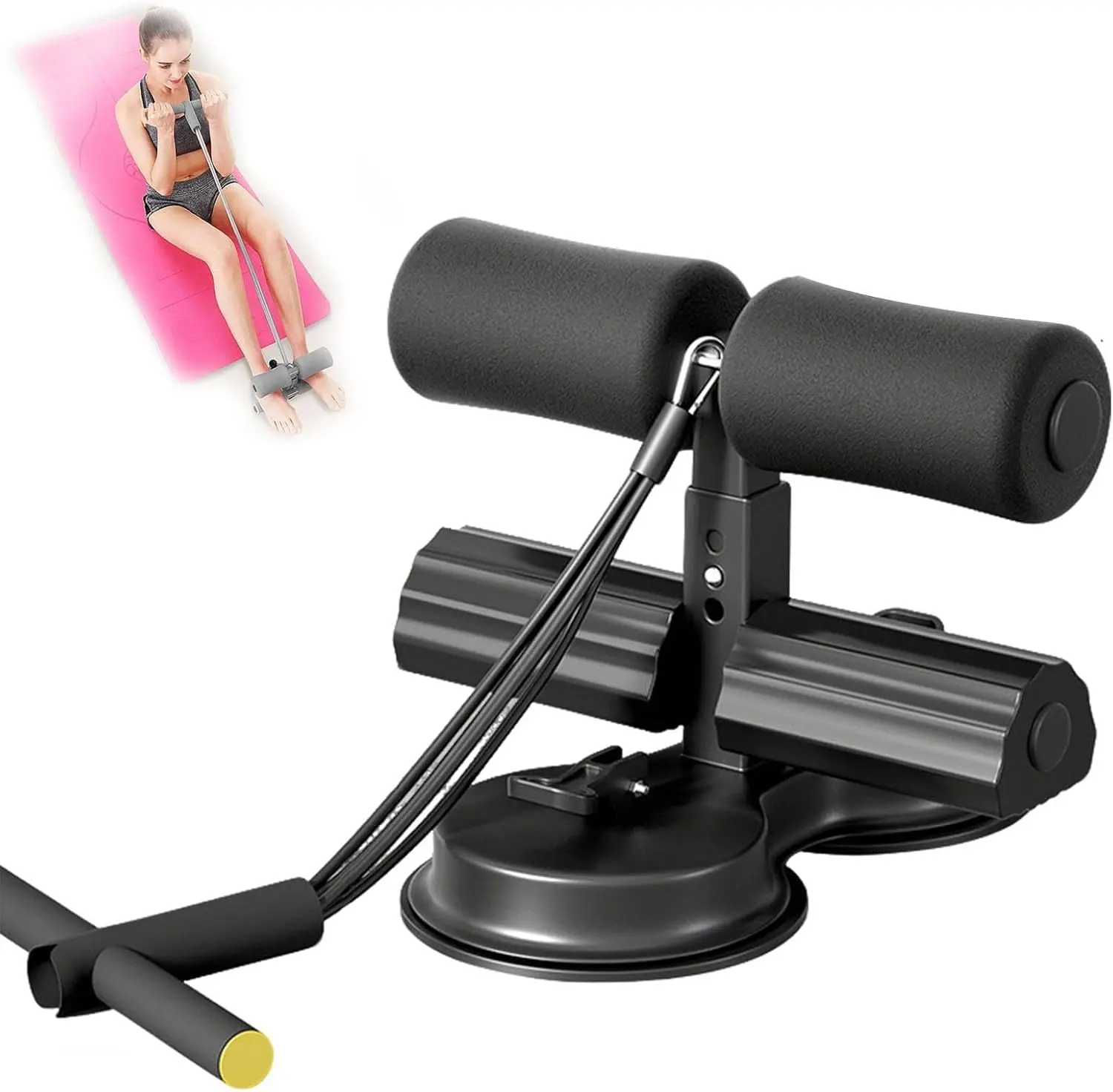 2025 New Ab Training Auxiliary Device - Double Suction Cup Core Workout Equipment with 3-Level Height Adjustment - Home Gym Fitness Device for Men & Women Adjustable Ab Trainer Abdominal Exercise Machine