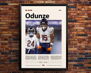 Rome Odunze Poster, Chicago Football Inspired Fan Art Poster, Sports Poster, Football Inspired Fan Art Fans, Football Poster, Football Inspired Fan Art Wall Art, Sports Bedroom Posters