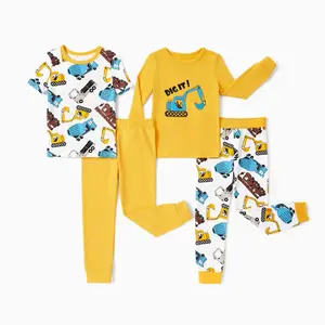 PatPat Toddler / Kids  4-piece Organic Cotton Pajamas 4/2-in 1 PJ Snug fit Pjs for Girls / Boys