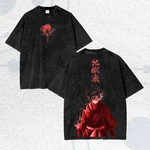 Washed Japanese hot Anime Hell's Paradise T-shirt personality Clothes Unisex Oversized Suitable for all seasonsigh quality tee