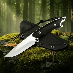 Multifunctional Outdoor Knife,G10 Handle,CNC Numerical Control Fine Grinding Process,Knife with K Sheath,for Camping,Fishing,Exploration,Hiking,Gift for Adventure Lovers
