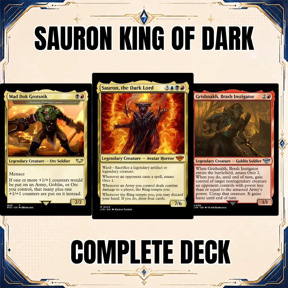 Sauron, King of the Dark MTG Proxy Commander EDH Complete Dedicated Card Game Deck Set