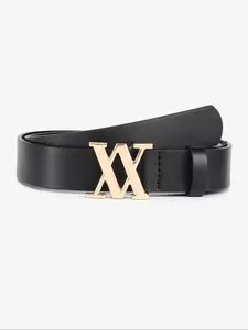 Women's Fashion Letter Design PU Buckle Belt, Casual Waistband for Jeans Trousers, Trendy All-match & Exquisite Belt for Birthday Gift