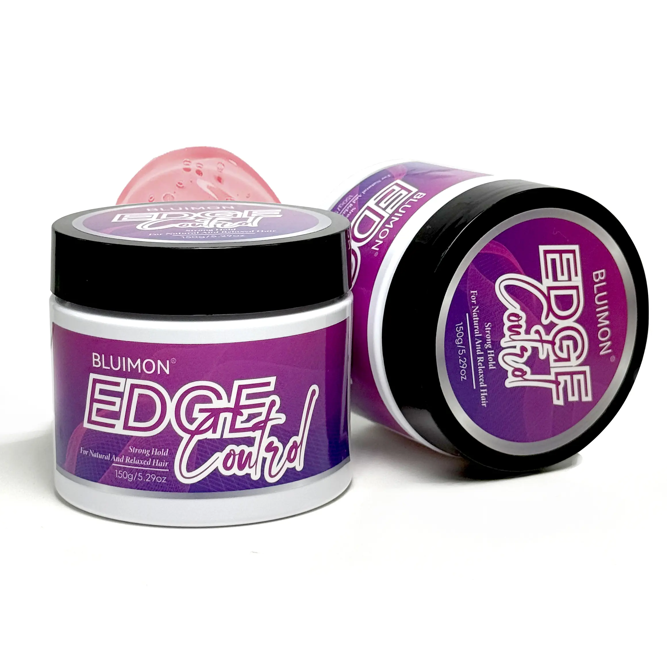 Bluimon EDGE Control Gel with Castor Oil 5.07 Fl Oz Strong Hold Thick Edges Non-Greasy Non-Flaking No White Cast Long Lasting Supports Hair Growth Natural Formula For All Hair Types