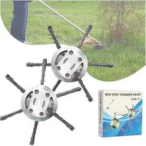 Hardware supplies 6 inch Steel Wire Weed Brush Cutter Trimmer Head (2 Pack)- Replacement Blades for Electric & Cordless String Trimmers, Compatible with Weed Wackers & Weed Wreckers