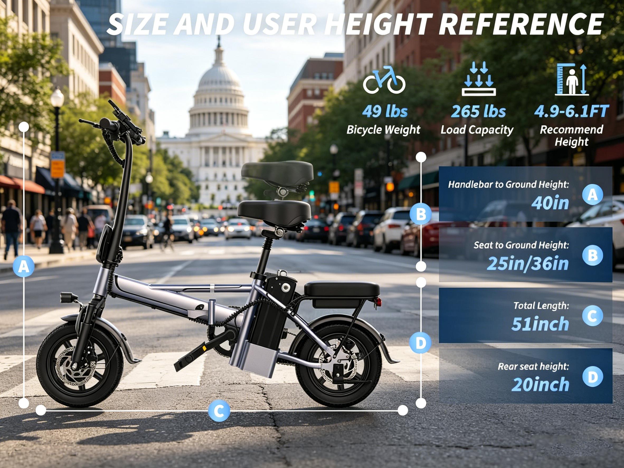 US 14" Foldable Electric Bike for Adults | 750W Peak Motor, 22 MPH Speed | 48V 10.4Ah/15.6Ah Battery, Electric Scooter| with Dual-Seat and Multi-Shock Absorption & Smart APP | With Phone Holder | UL2849 Certified Motor | Nice for Gift & Daily Commutes US 14" Foldable Electric Bike for Adults | 750W Peak Motor, 22 MPH Speed | 48V 10.4Ah/15.6Ah Battery, Electric Scooter| with Dual-Seat and Multi-Shock Absorption & Smart APP | With Phone Holder | UL2849 Certified Motor | Nice for Gift & Daily Commutes